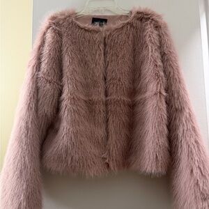 Women's Pink Faux Fur Jacket